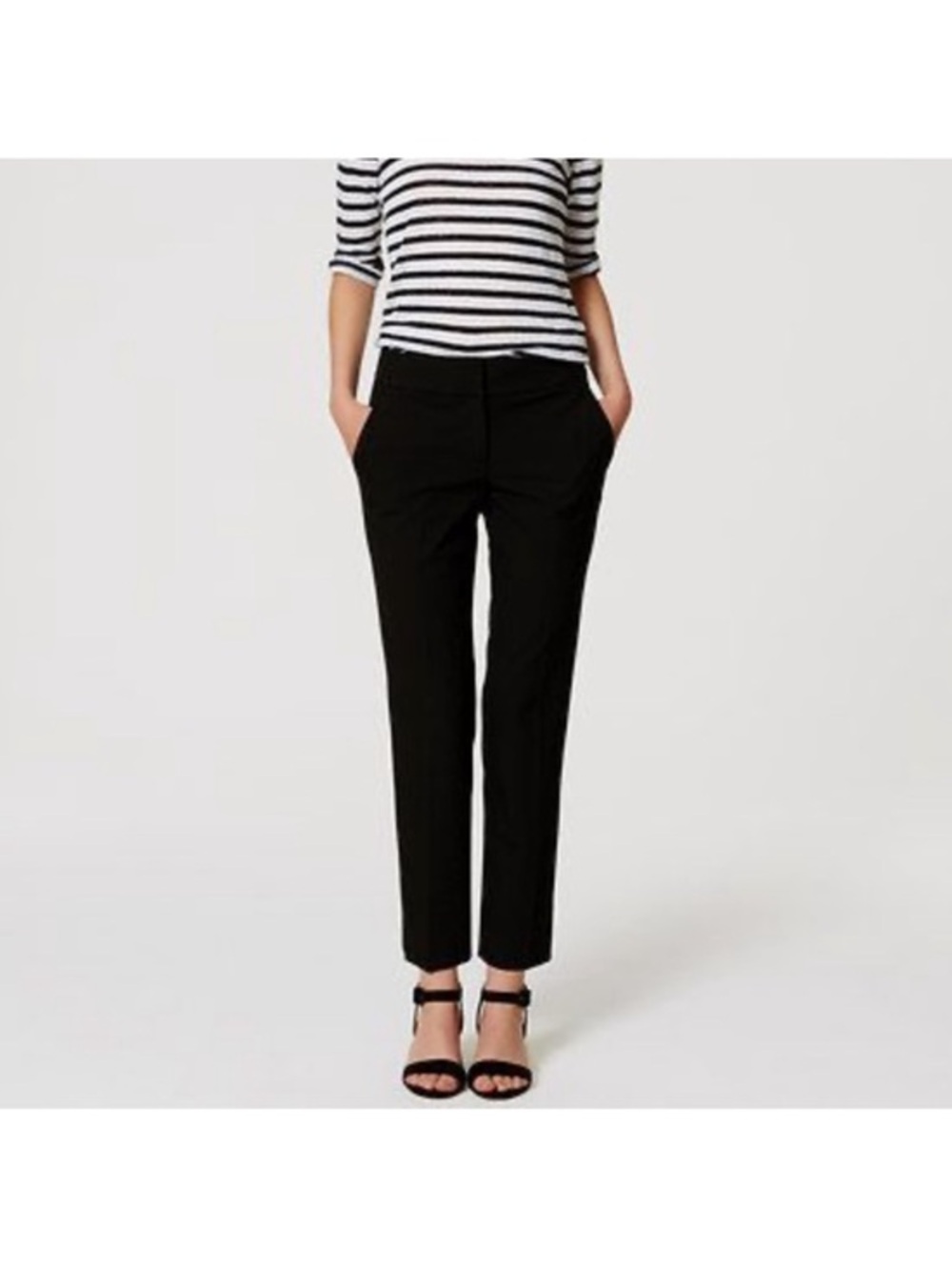 Loft Ann Taylor Julie Straight Classic Black Dress Pants 4